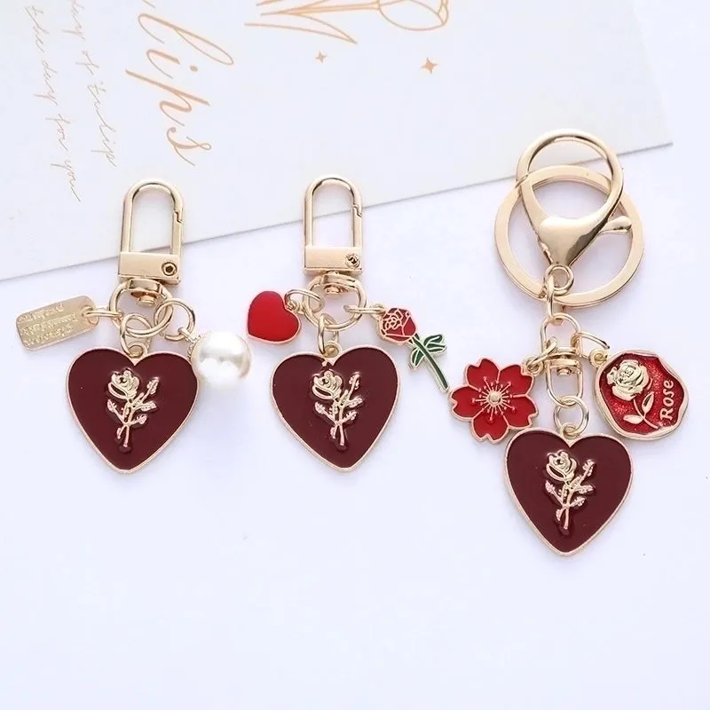 Cute Flower Alloy Women's Keychain
