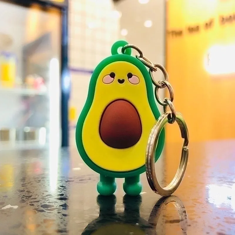 Cute Fruit Rubber Unisex Keychain