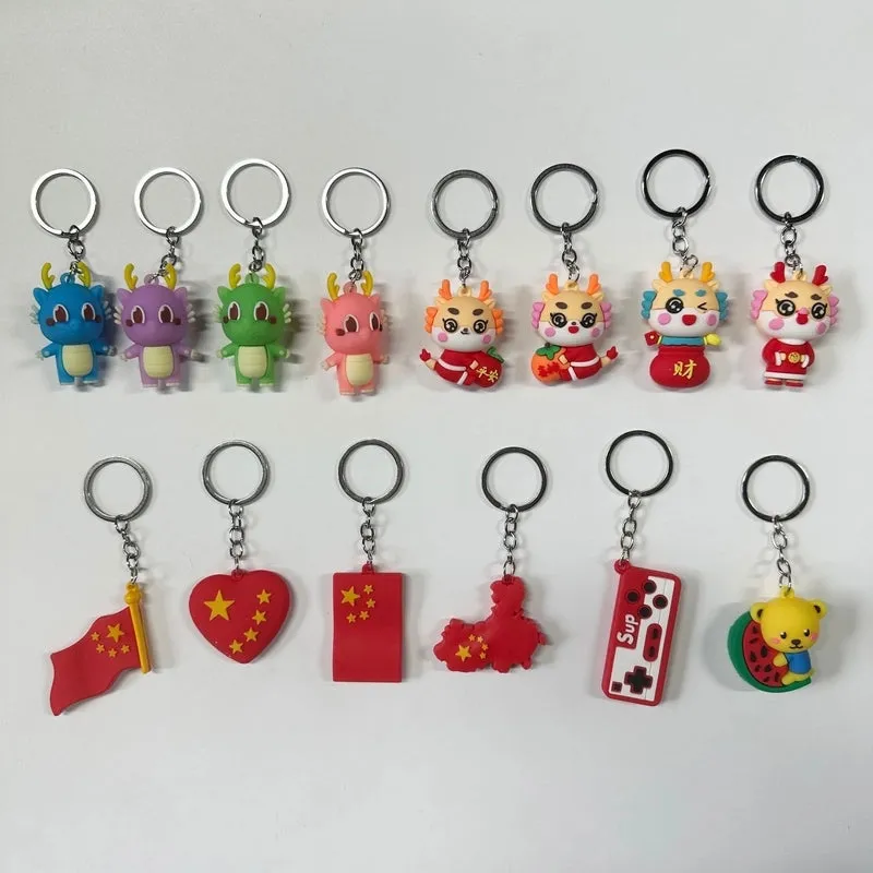 Cute Fruit Rubber Unisex Keychain