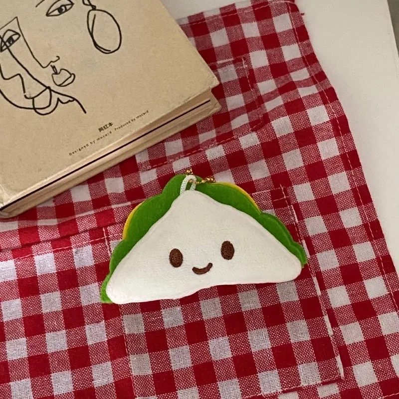 Cute Hamburger Plush Women's Bag Pendant Keychain