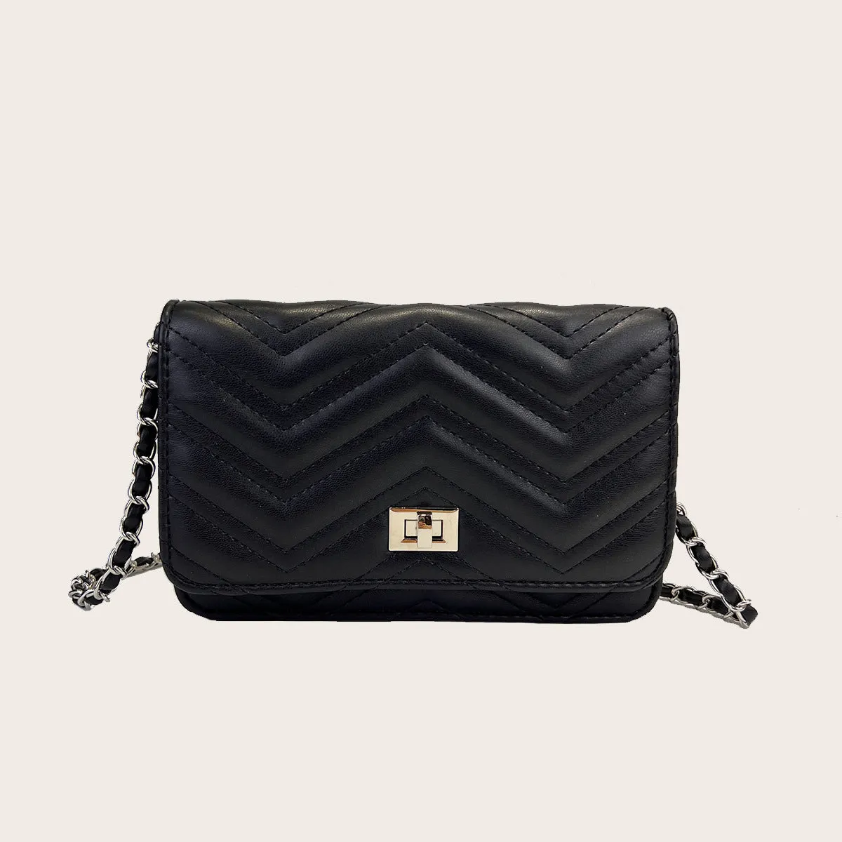 DazzleThread Elegance: Classic Diamond Square Chain Messenger