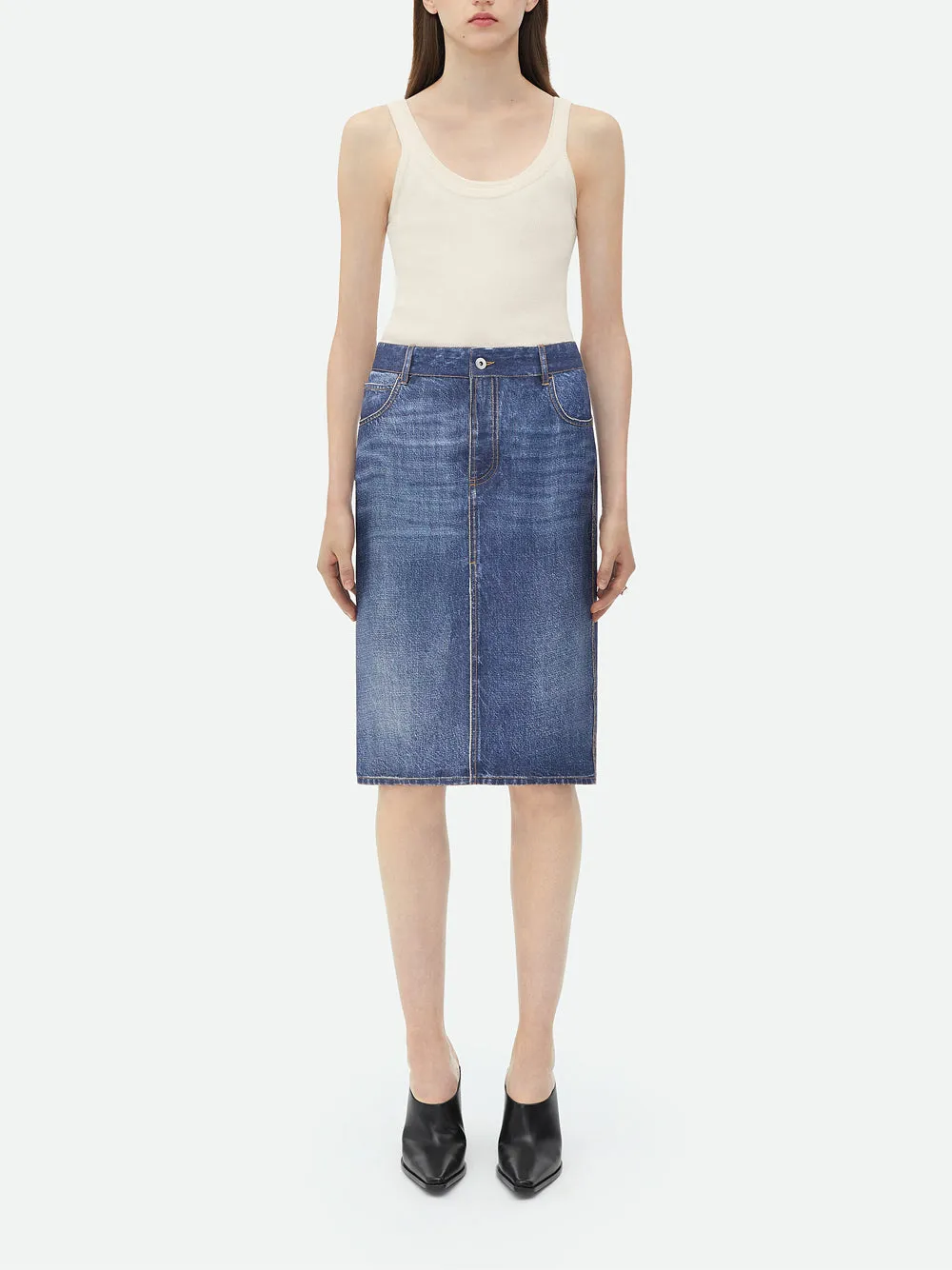 Demin printed skirt
