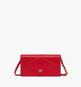 Diamond Chain Wallet In Calf Leather
