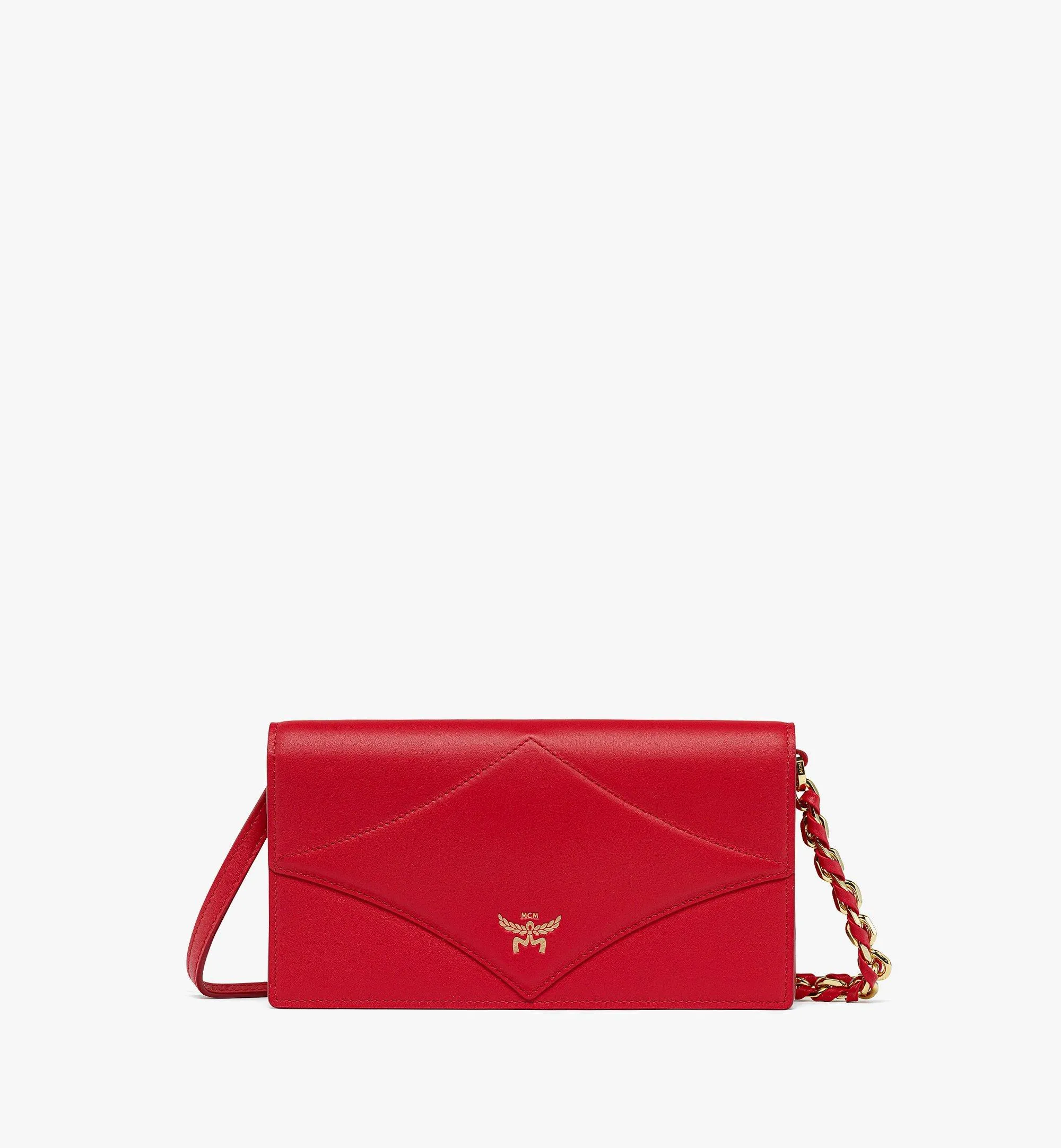 Diamond Chain Wallet In Calf Leather
