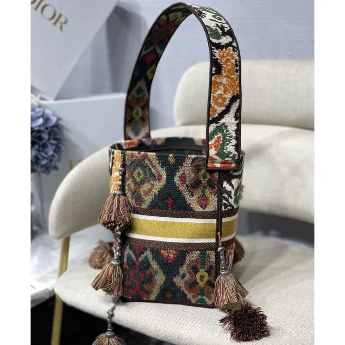 Dior D-Bubble Bucket Bag Orange Maple Leaf