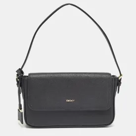 DKNY Black Leather Bibi East West Shoulder Bag