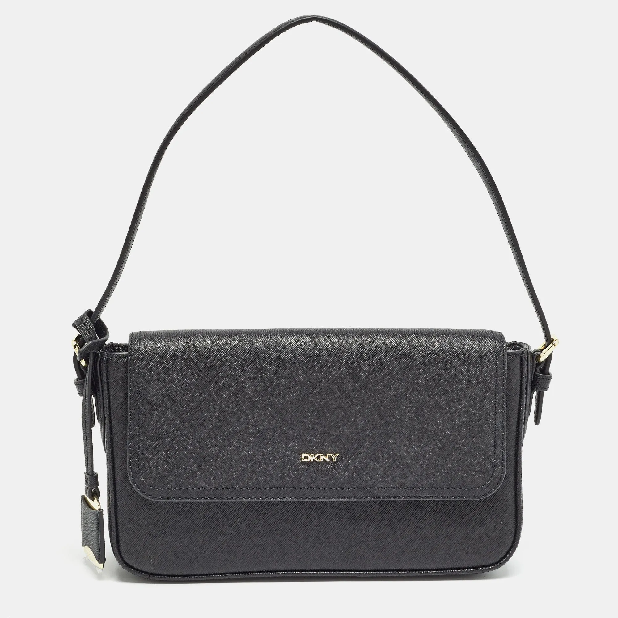DKNY Black Leather Bibi East West Shoulder Bag