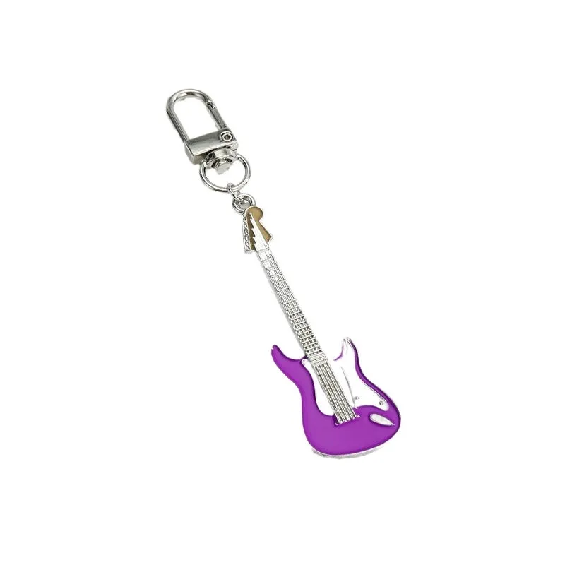 Elegant Streetwear Guitar Alloy Epoxy Keychain
