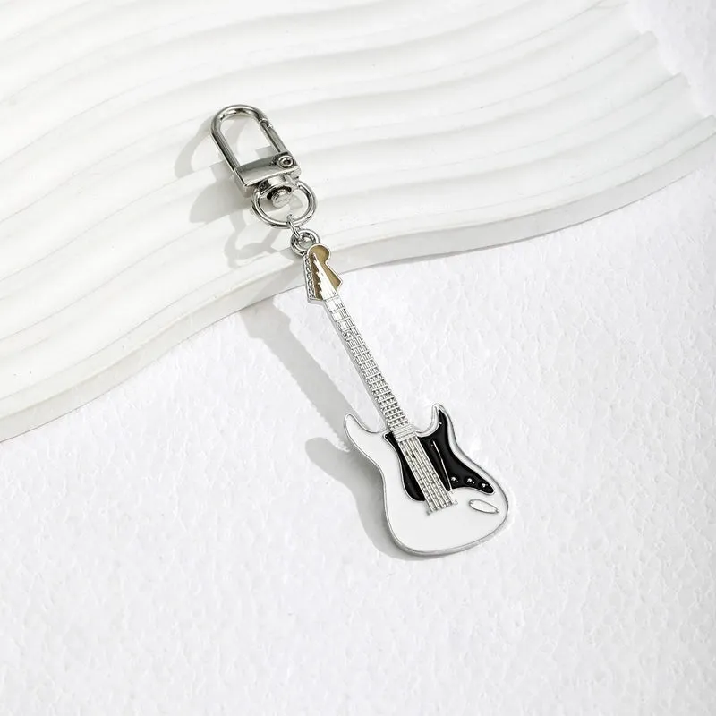Elegant Streetwear Guitar Alloy Epoxy Keychain