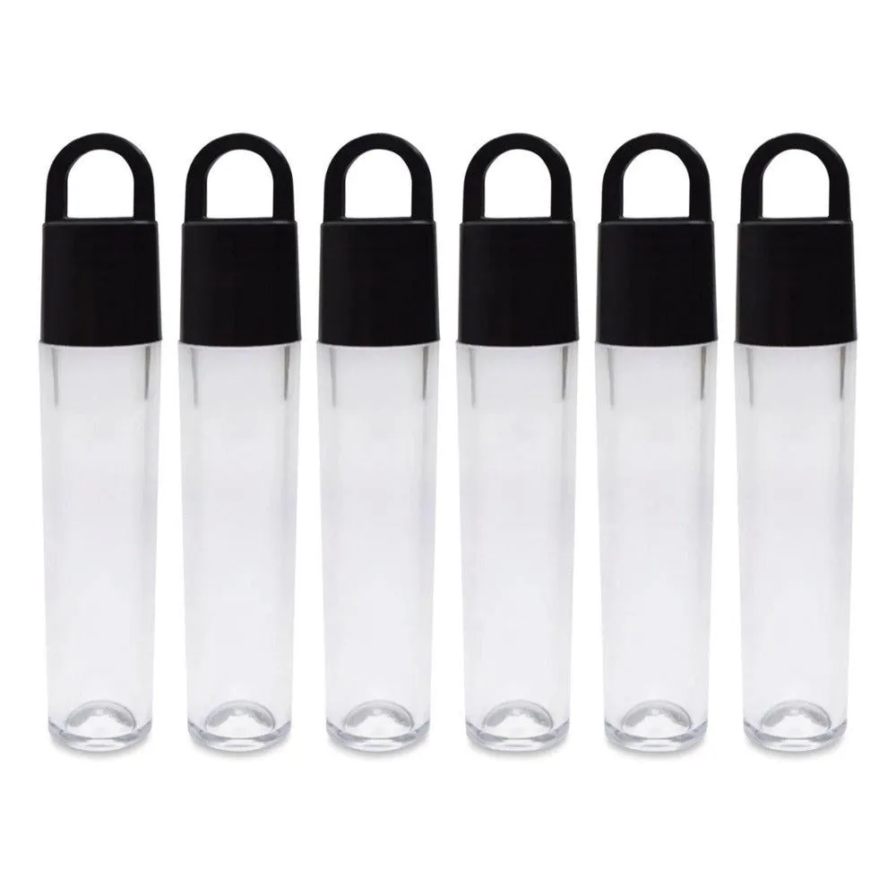 Embellishment Designer Storage Case Clear Tubes With Lids - 6 pk