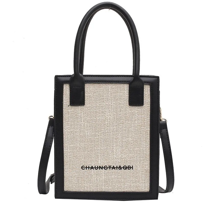 Fashion Box Shape Panelled Shoulder Bag Cell Phone Bag Tote Bags for Women Luxury Designer Handbags Purses Crossbody Sac A Main