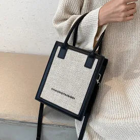 Fashion Box Shape Panelled Shoulder Bag Cell Phone Bag Tote Bags for Women Luxury Designer Handbags Purses Crossbody Sac A Main