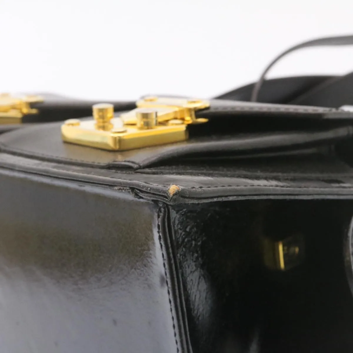 FENDI 2Way Hand Shoulder Bag Leather Black  ai073