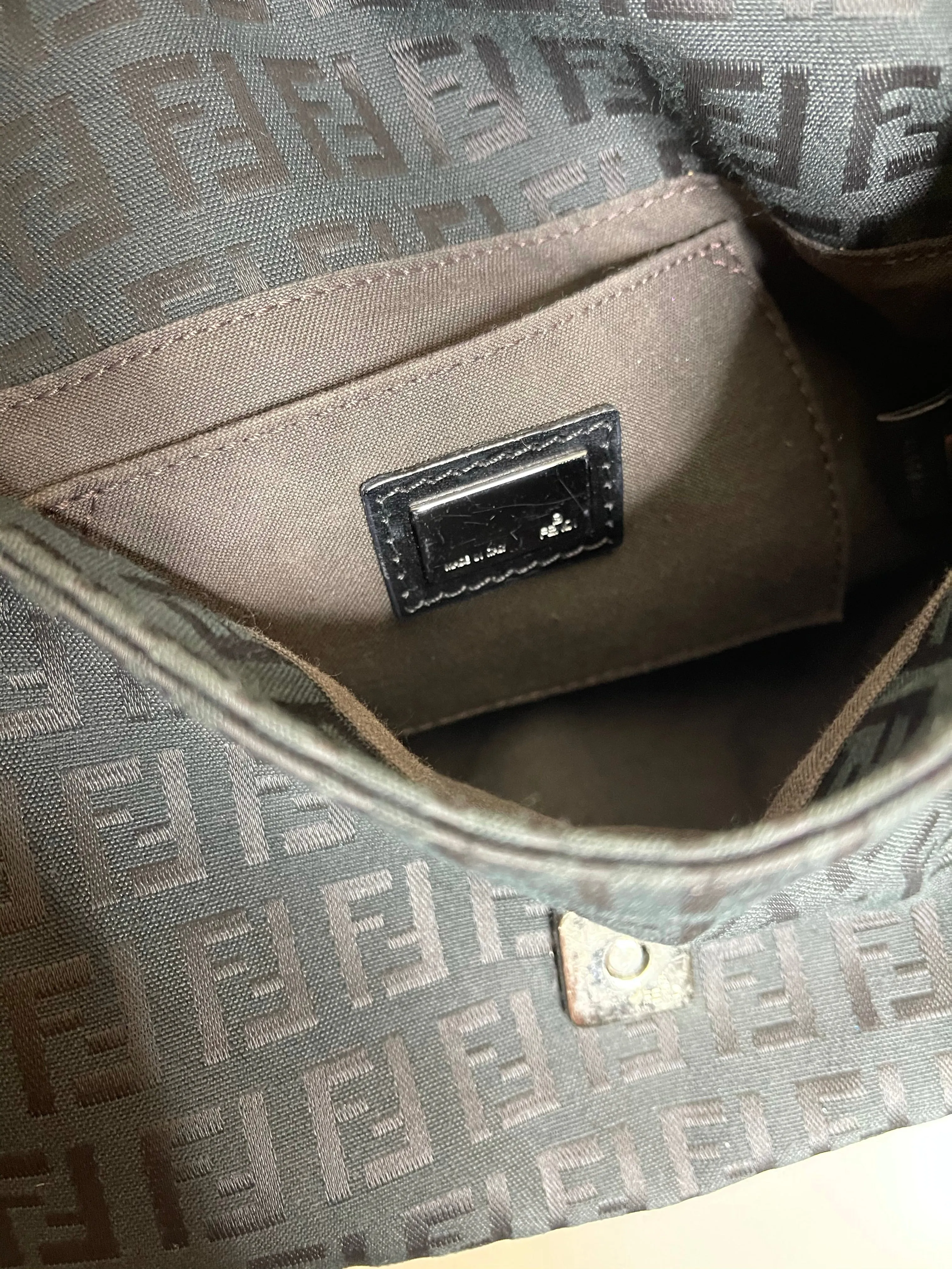 Fendi Black Zucca Monogram Mini Bagette - As seen on Instagram 07/03/21