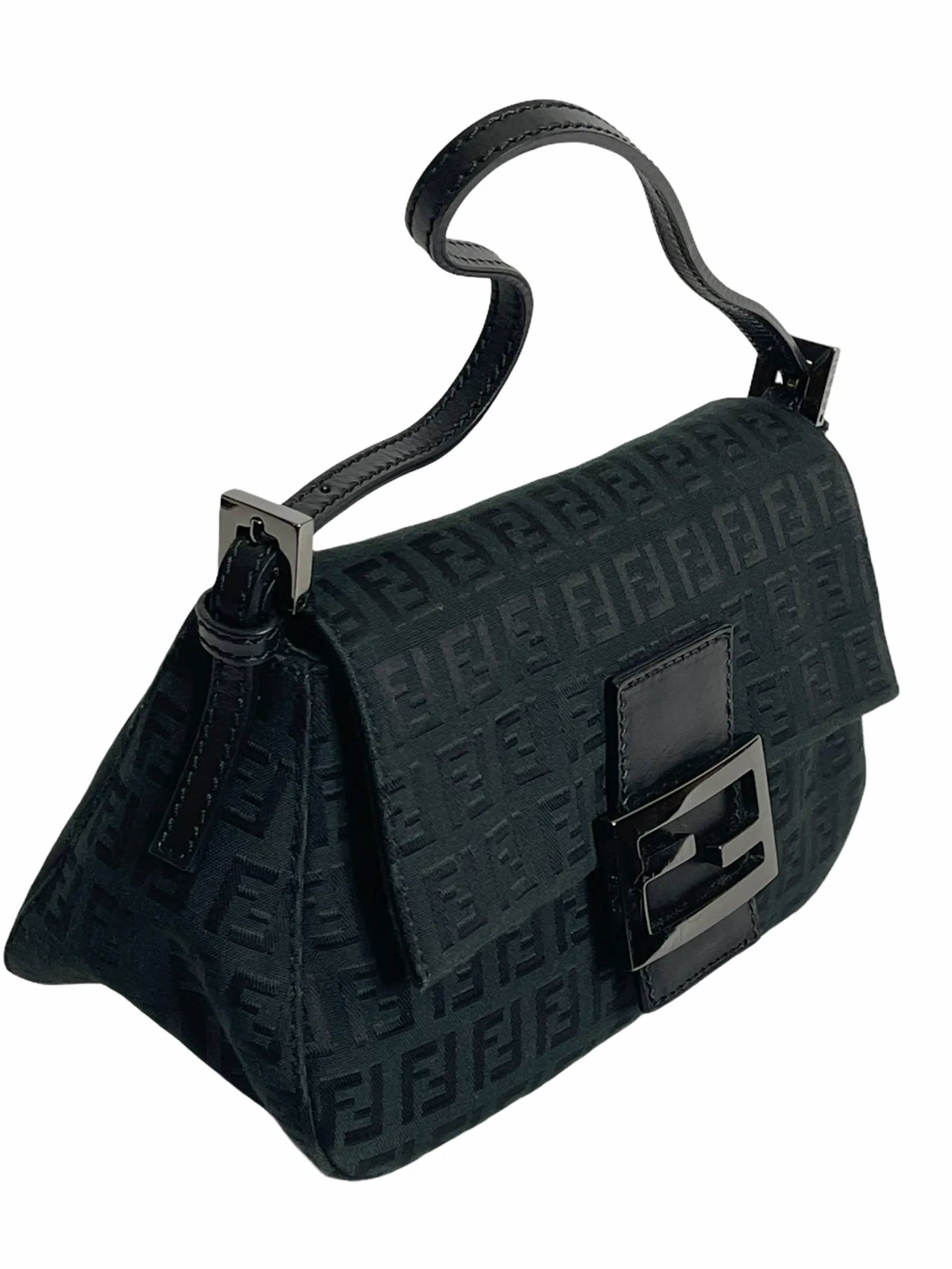 Fendi Black Zucca Monogram Mini Bagette - As seen on Instagram 07/03/21