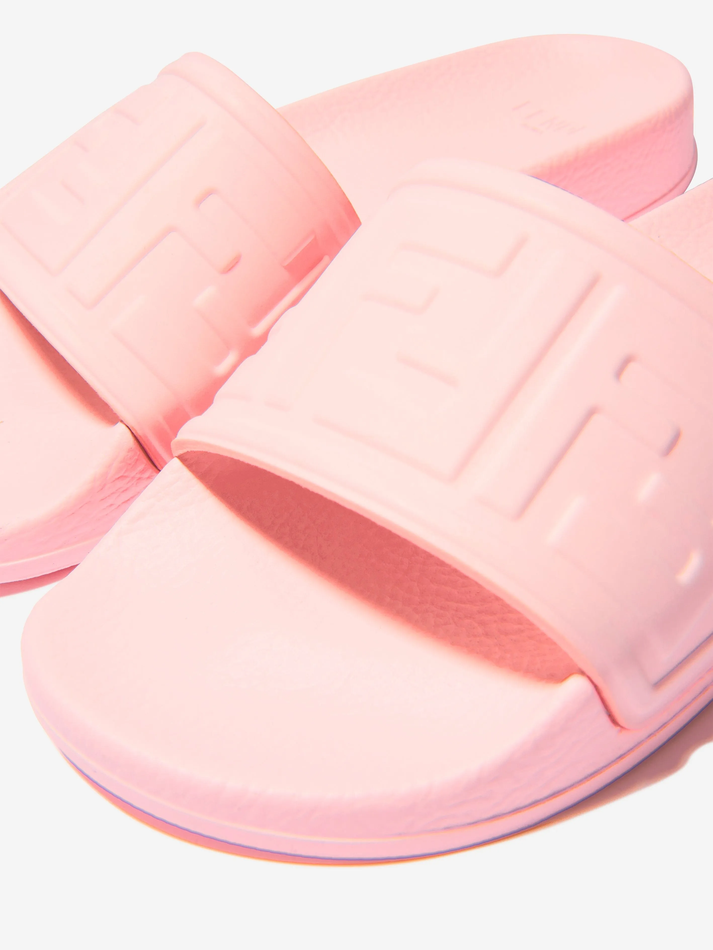 Fendi Girls Logo Embossed Sliders
