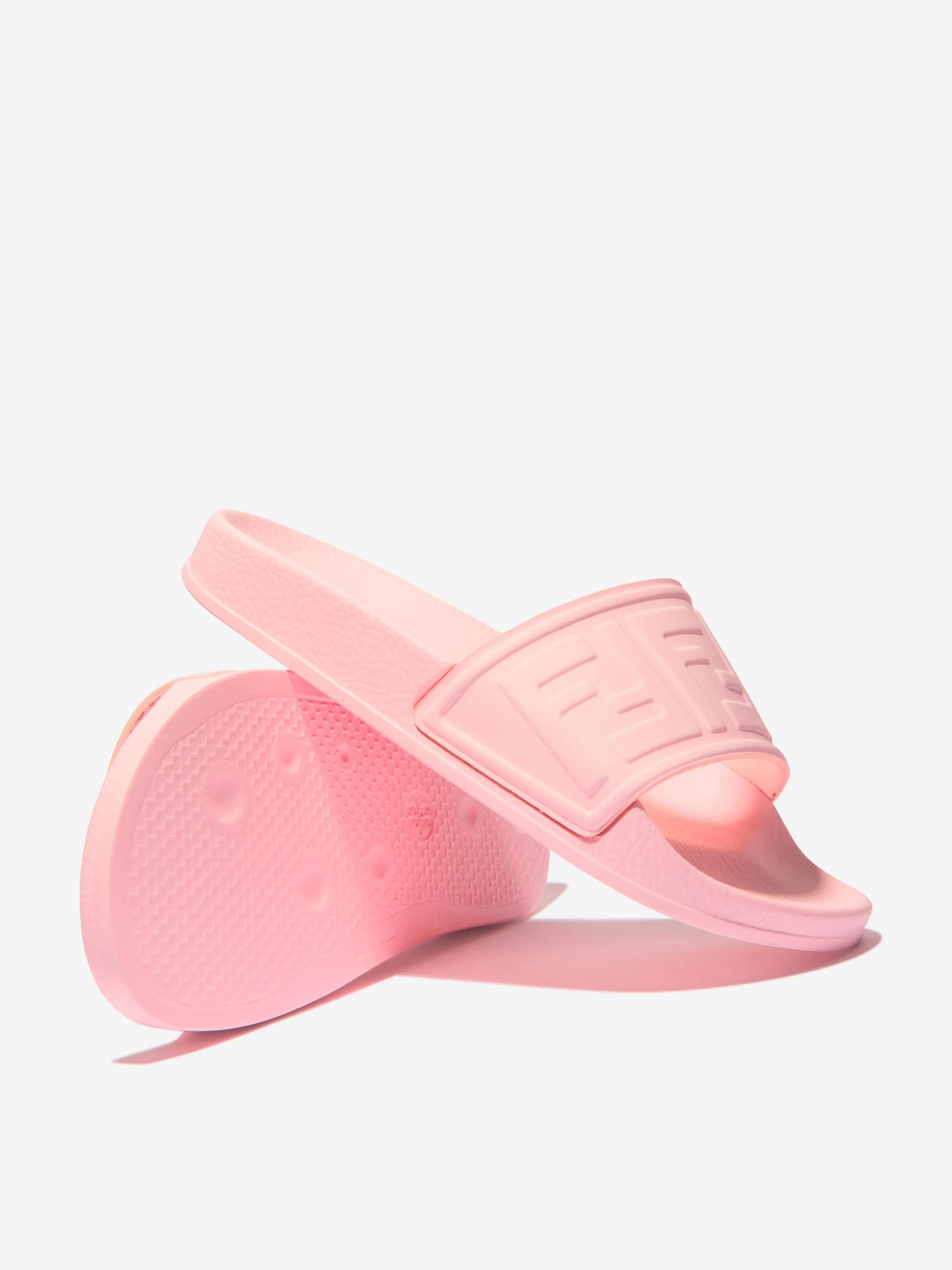 Fendi Girls Logo Embossed Sliders