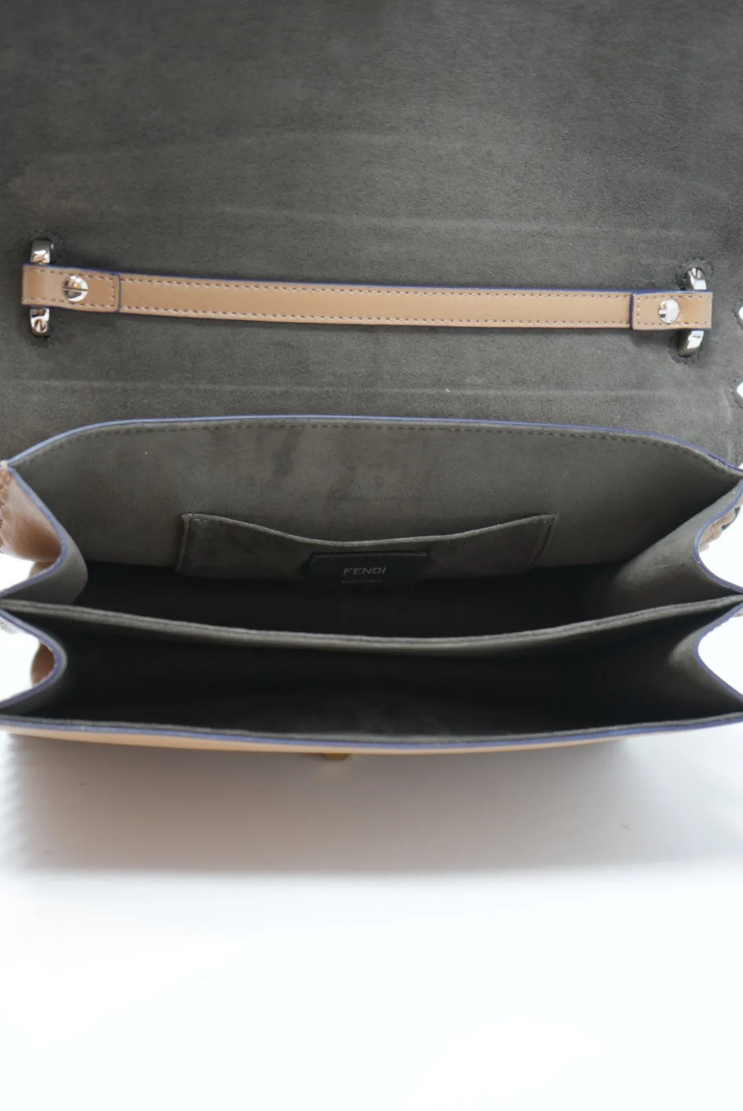FENDI Kan I Shoulder Bag Beige