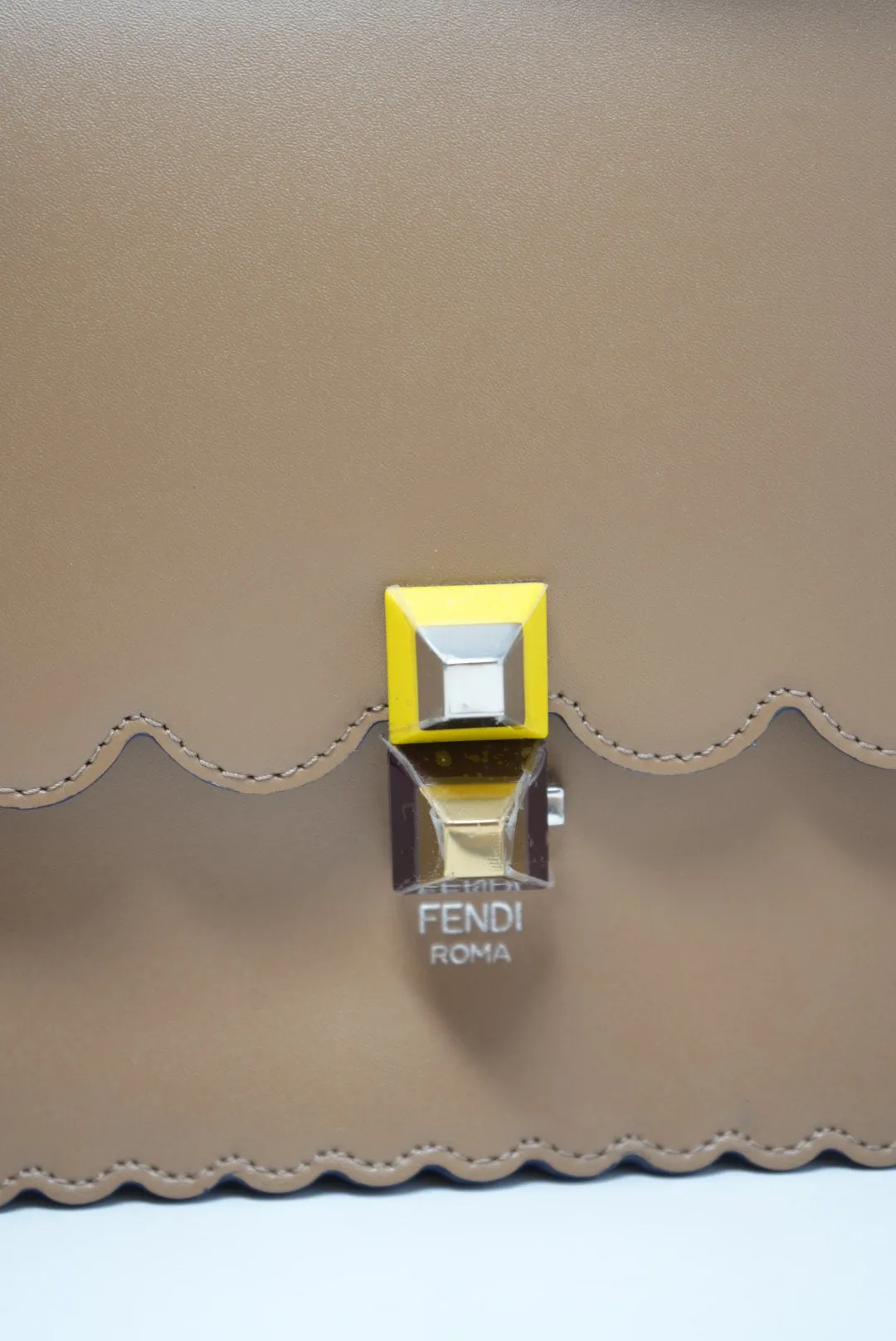 FENDI Kan I Shoulder Bag Beige