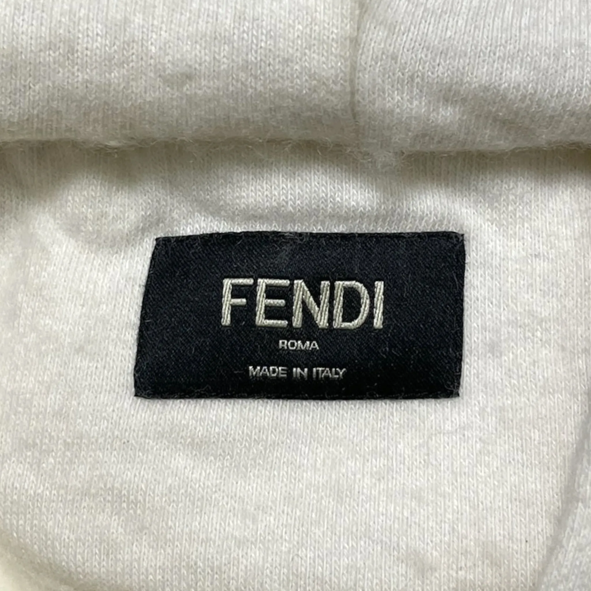 Fendi Logo Hooded Sweatshirt Cream Pre-Owned