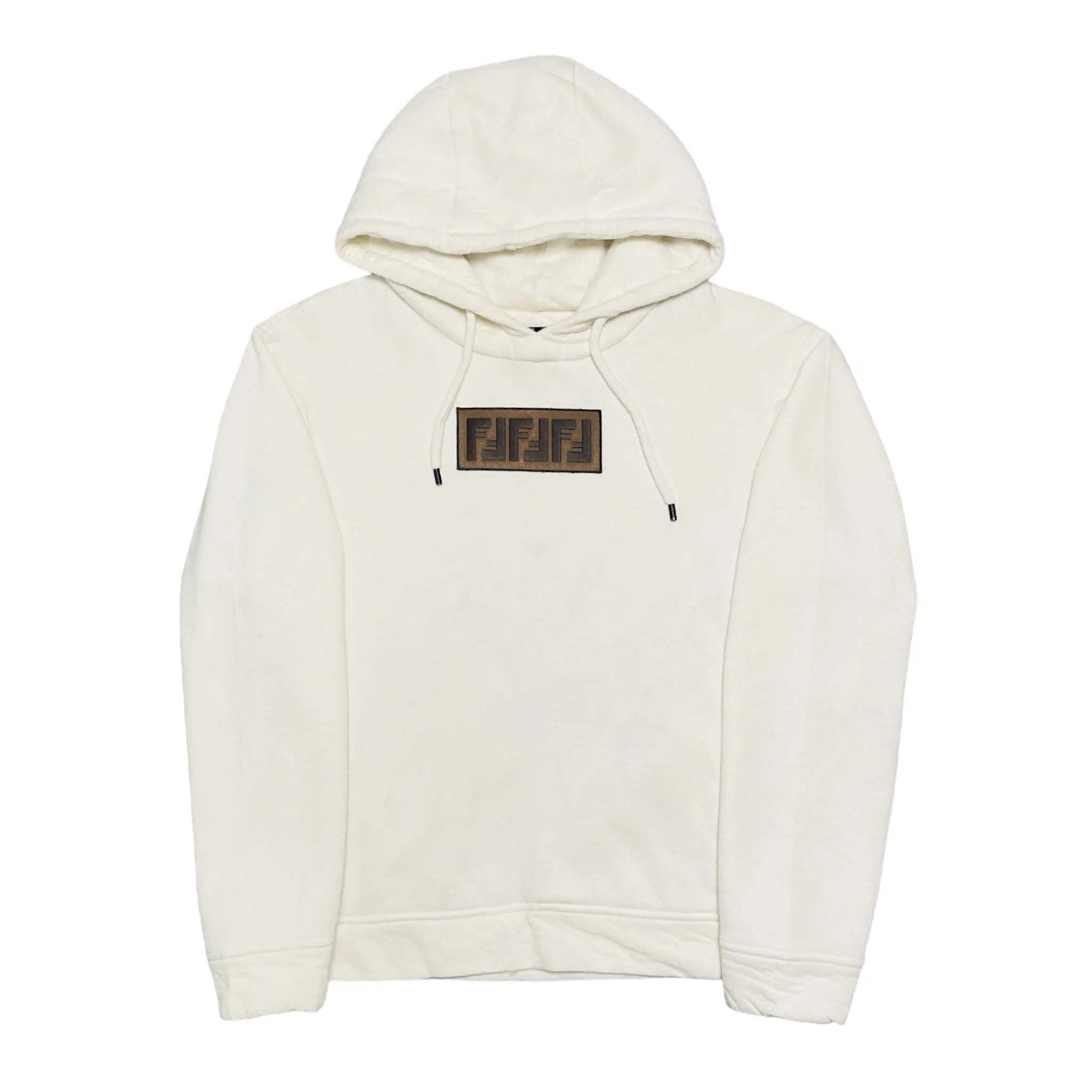 Fendi Logo Hooded Sweatshirt Cream Pre-Owned