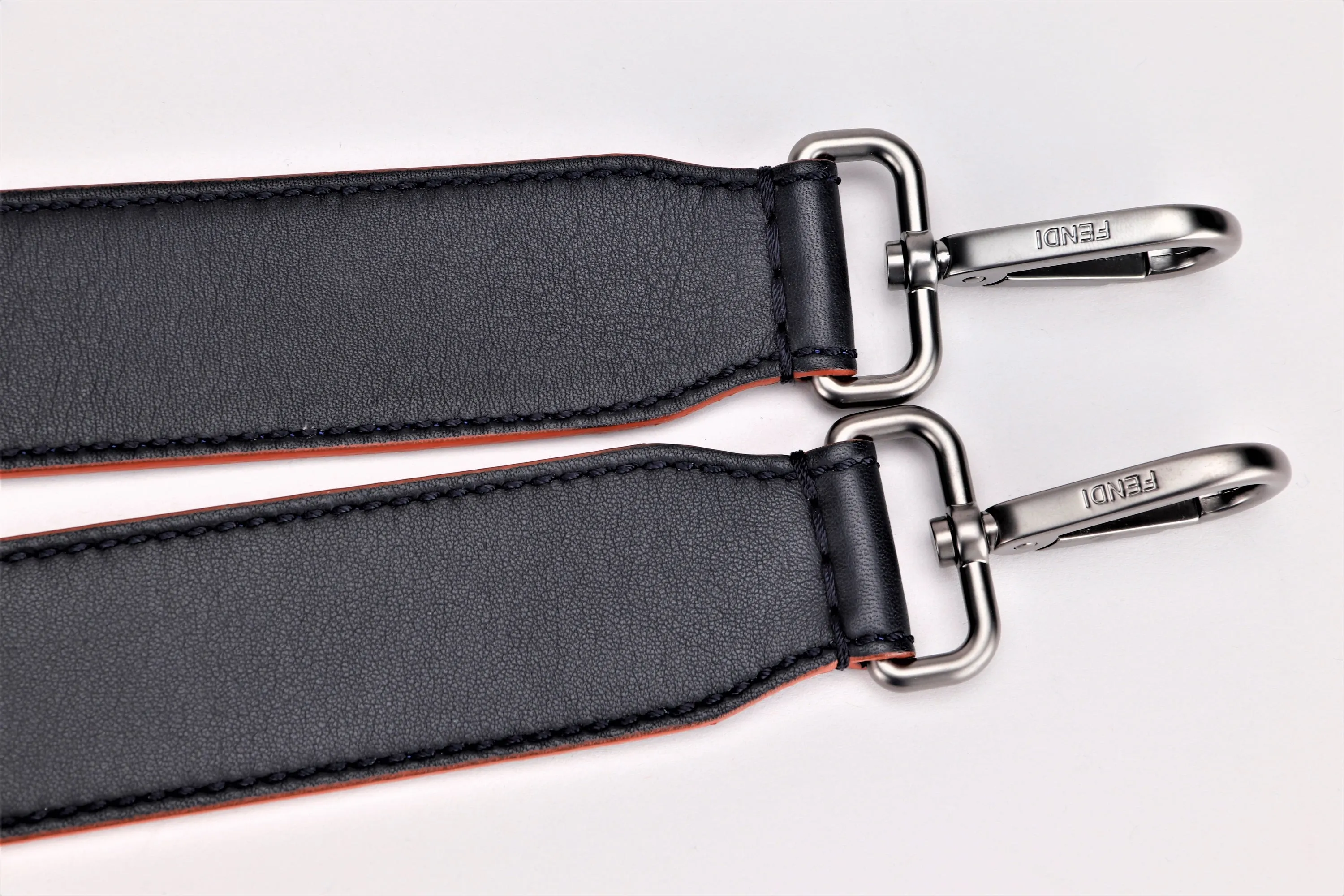 FENDI STRAP YOU 90CM, BLUE & BLACK, MATTE GREY HARDWARE, NO DUST COVER