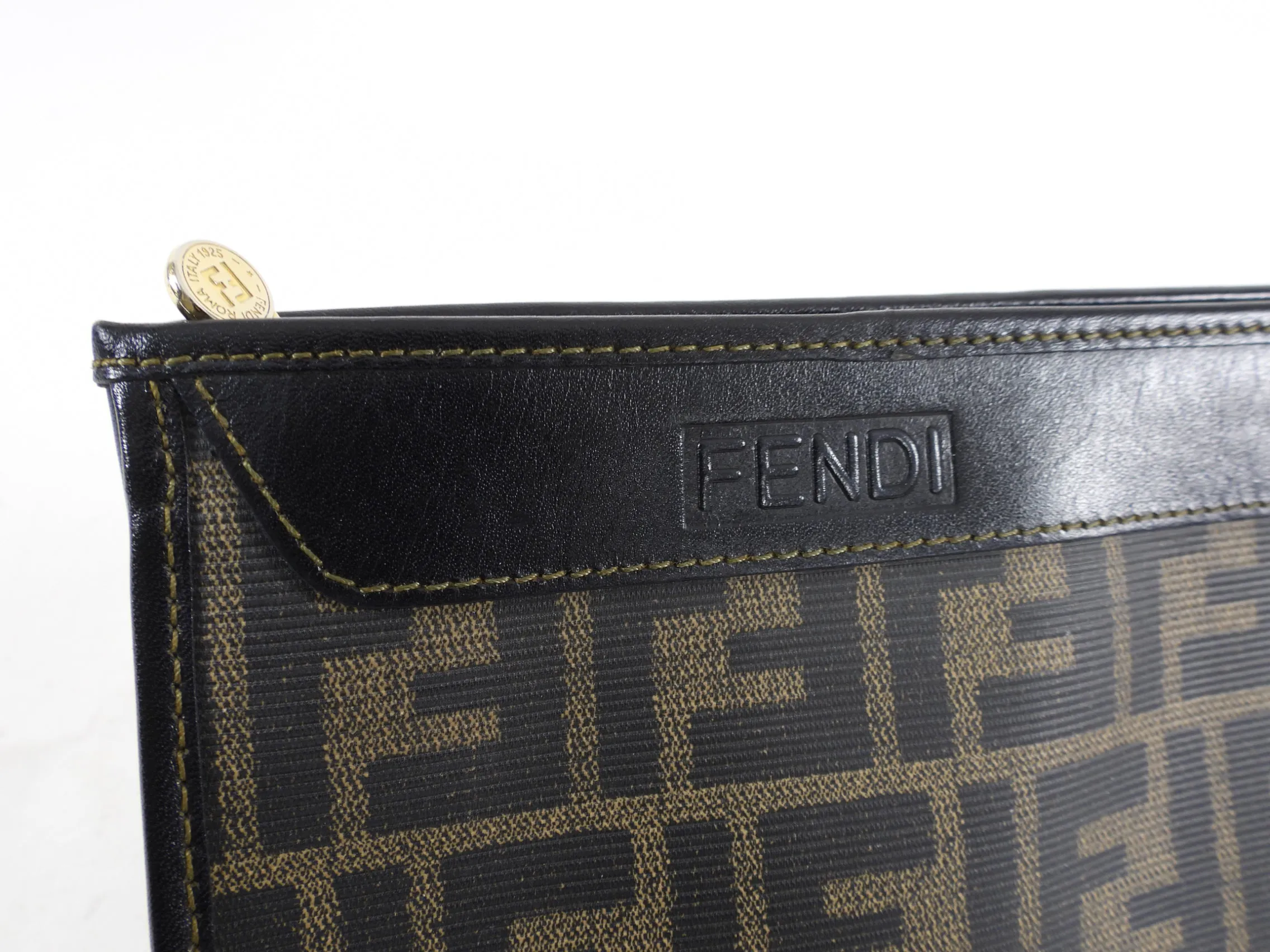 Fendi Vintage 1990’s Zucca Logo Cosmetic Pouch Case