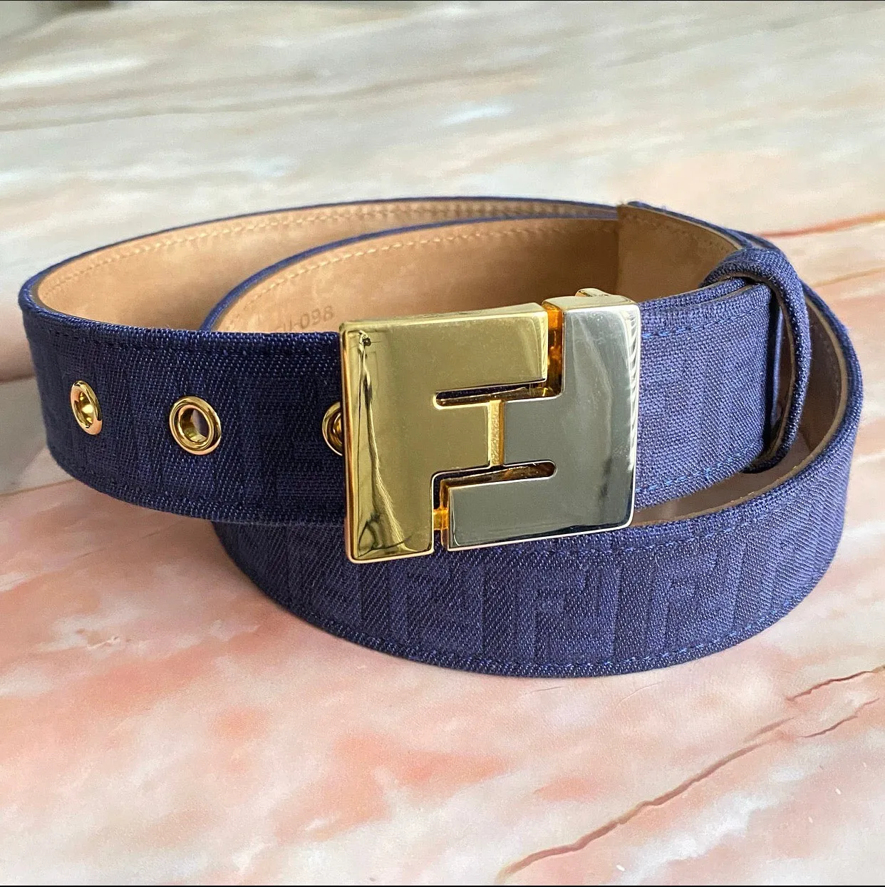 Fendi Vintage 2009 Purple Zucca FF Logo Belt - 85 / 34