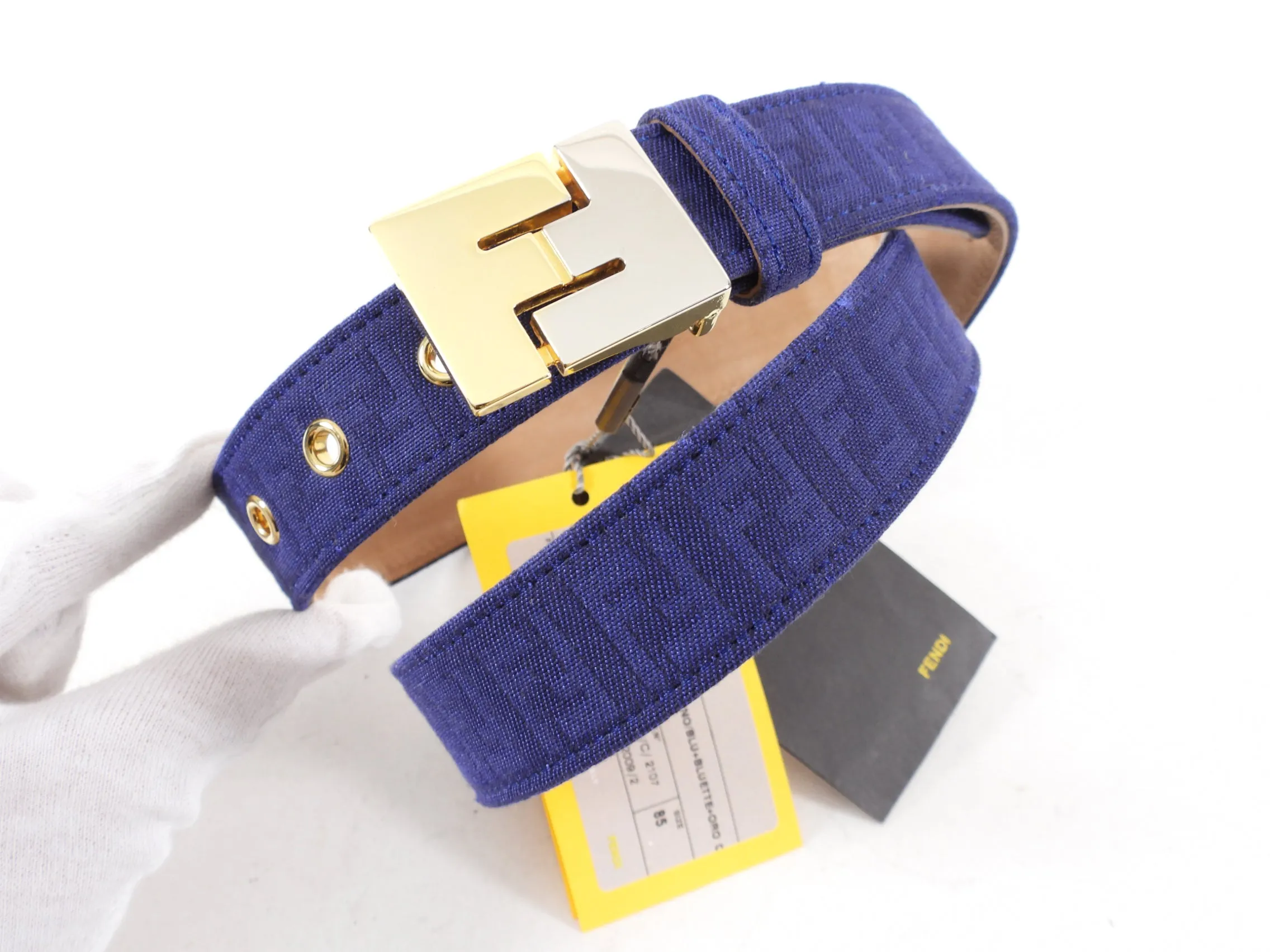 Fendi Vintage 2009 Purple Zucca FF Logo Belt - 85 / 34