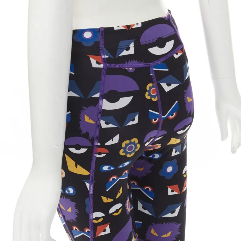 FNEDI Monster Bug Eye black graphic print Activewear leggings