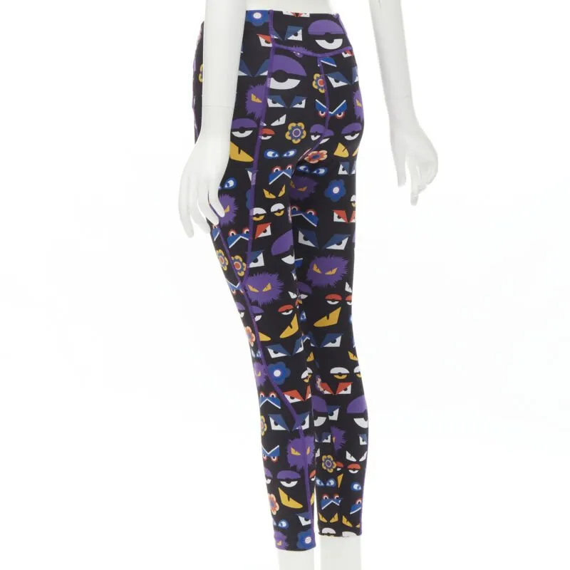 FNEDI Monster Bug Eye black graphic print Activewear leggings