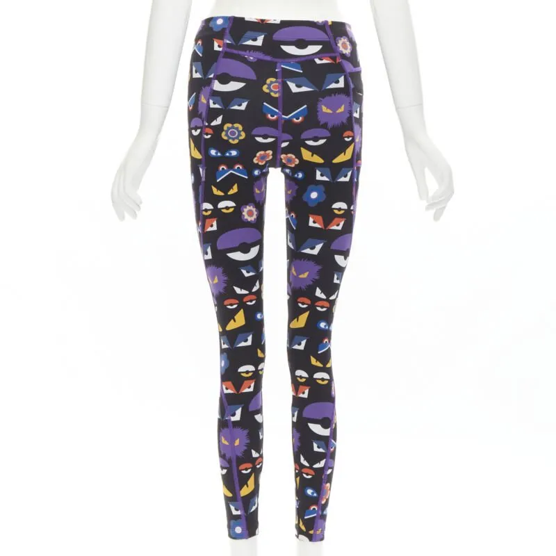 FNEDI Monster Bug Eye black graphic print Activewear leggings