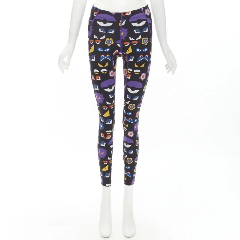 FNEDI Monster Bug Eye black graphic print Activewear leggings