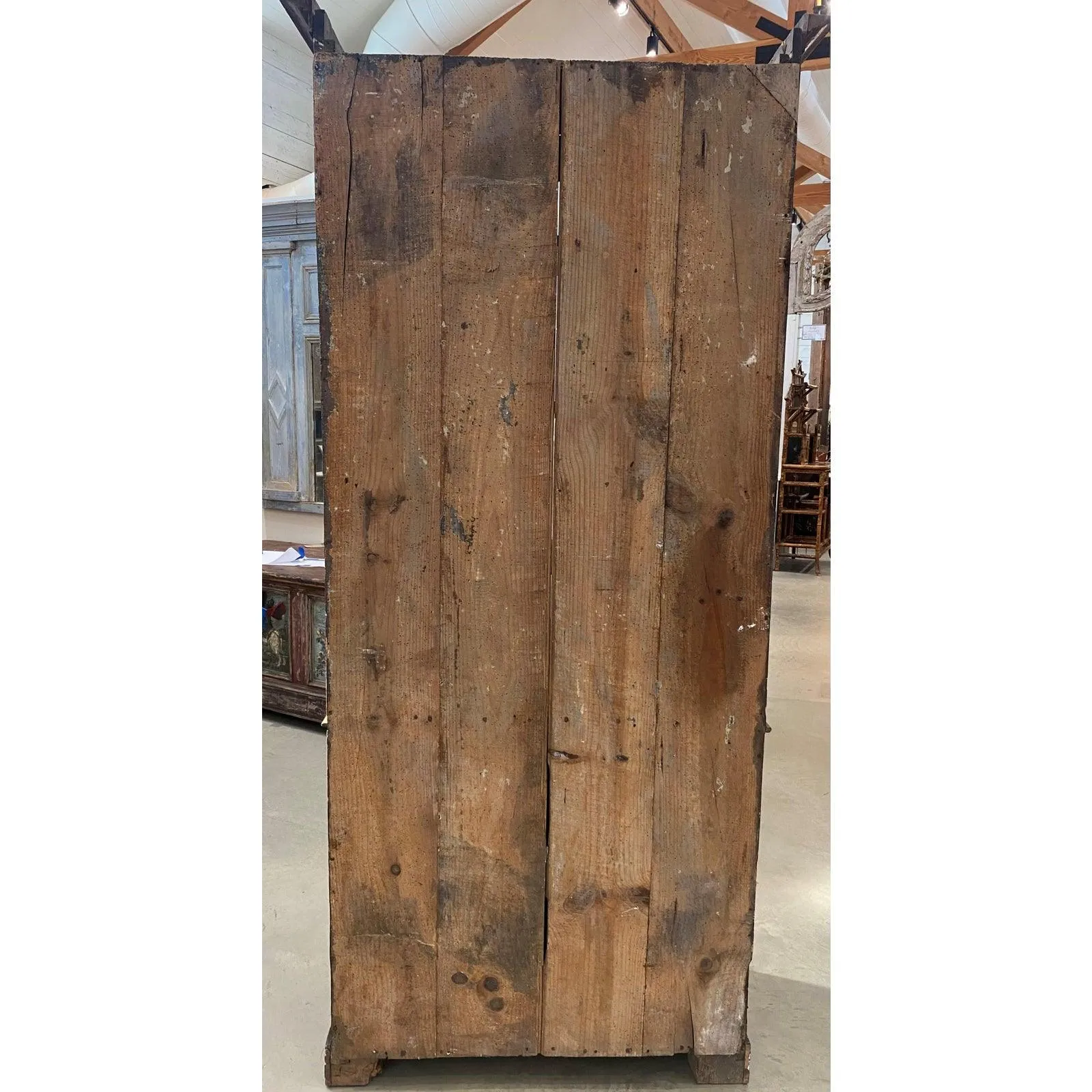 French Pharmacy Apothecary Cabinet with Faux Marble  Columns - 19th Century