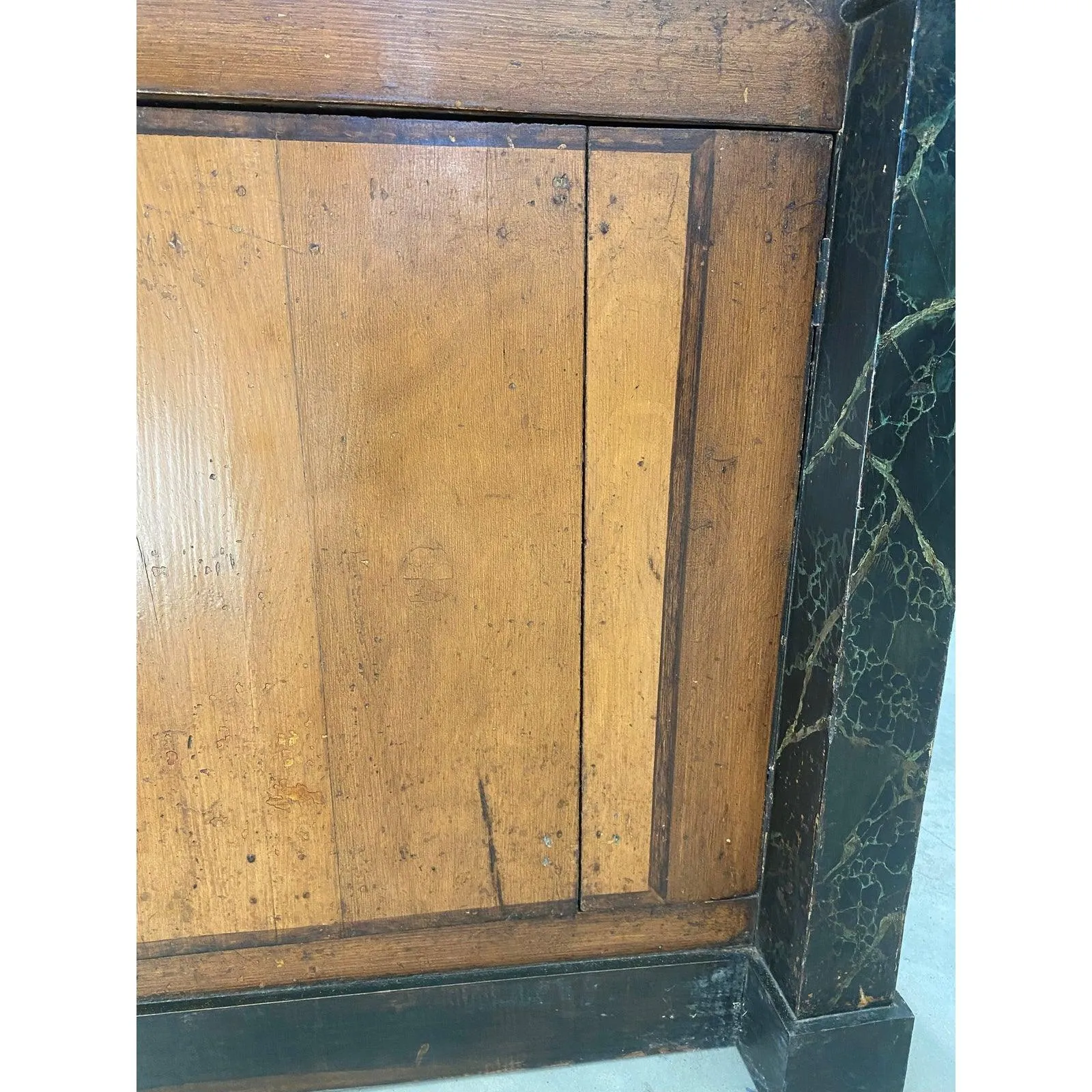 French Pharmacy Apothecary Cabinet with Faux Marble  Columns - 19th Century