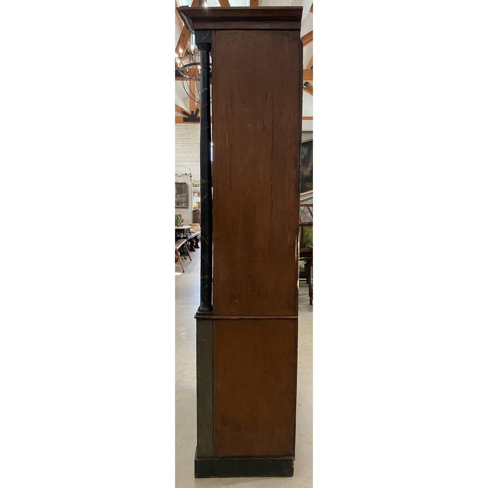 French Pharmacy Apothecary Cabinet with Faux Marble  Columns - 19th Century