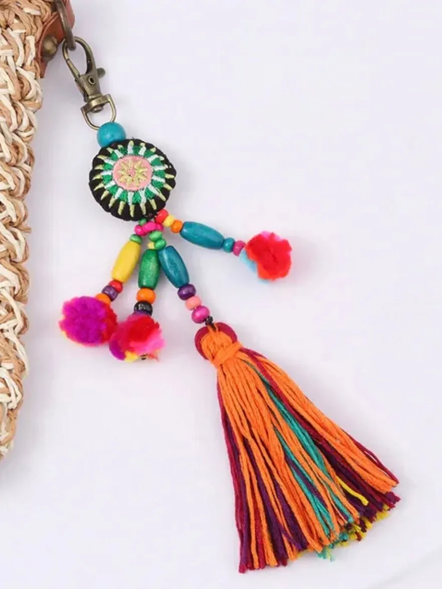 Fuchsia multicolored keychains