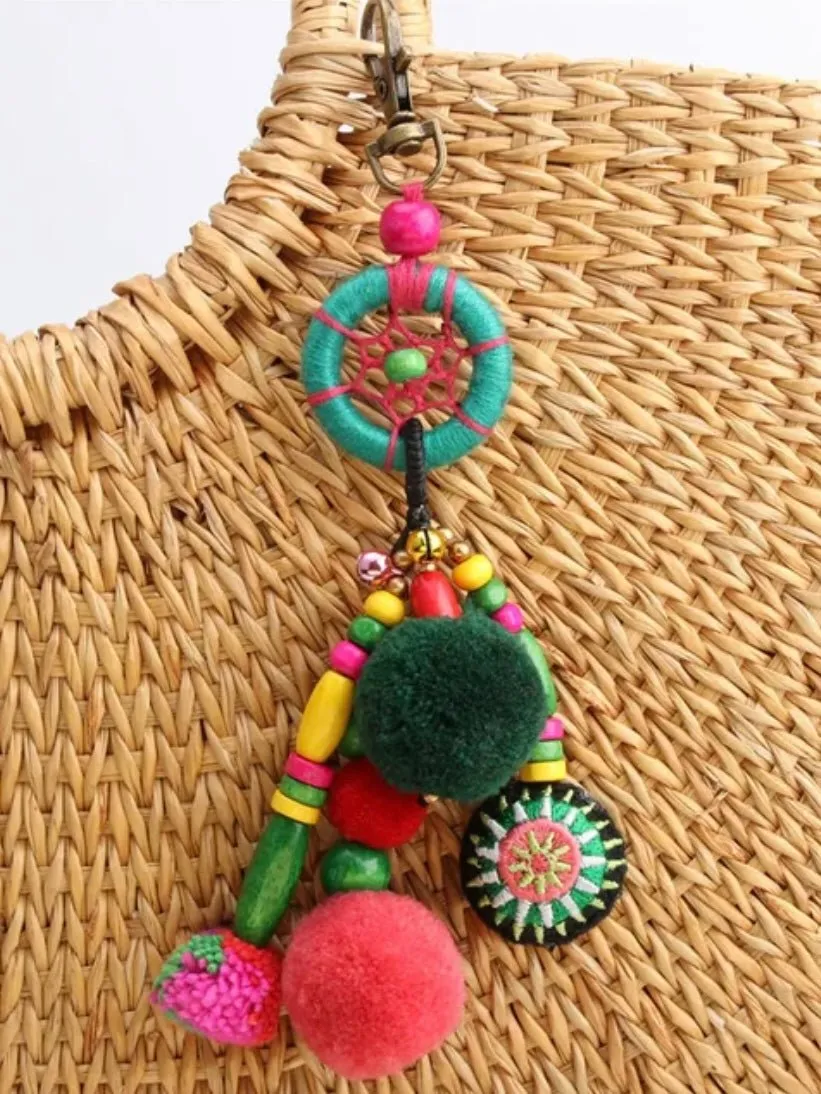 Fuchsia multicolored keychains