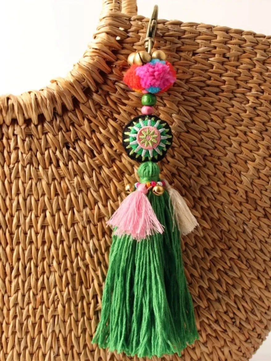 Fuchsia multicolored keychains
