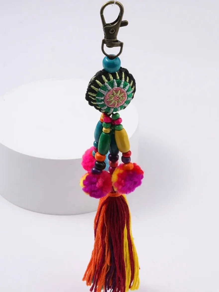 Fuchsia multicolored keychains
