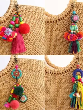 Fuchsia multicolored keychains