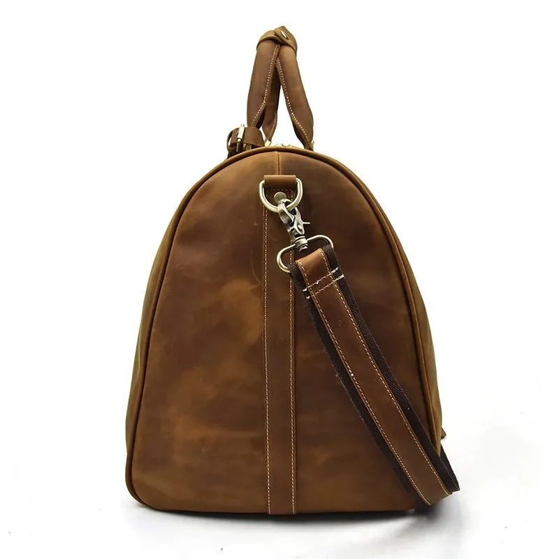 Full Grain Leather Weekender Travel Duffel Luggage Bag