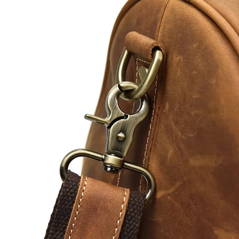 Full Grain Leather Weekender Travel Duffel Luggage Bag