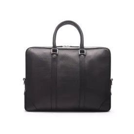Gainsborough Leather 15" Laptop Bag - Black With Silver