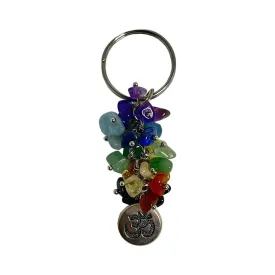 Gemstone Keychain with Brass Findings, Assorted Design