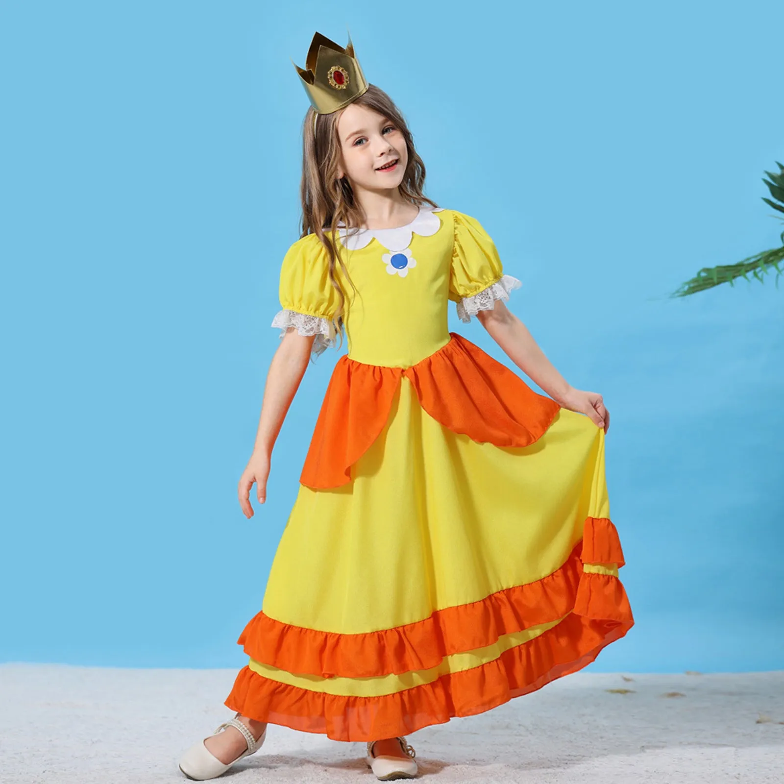 Girls Daisy Dress Accessories Set Halloween Costume Yellow