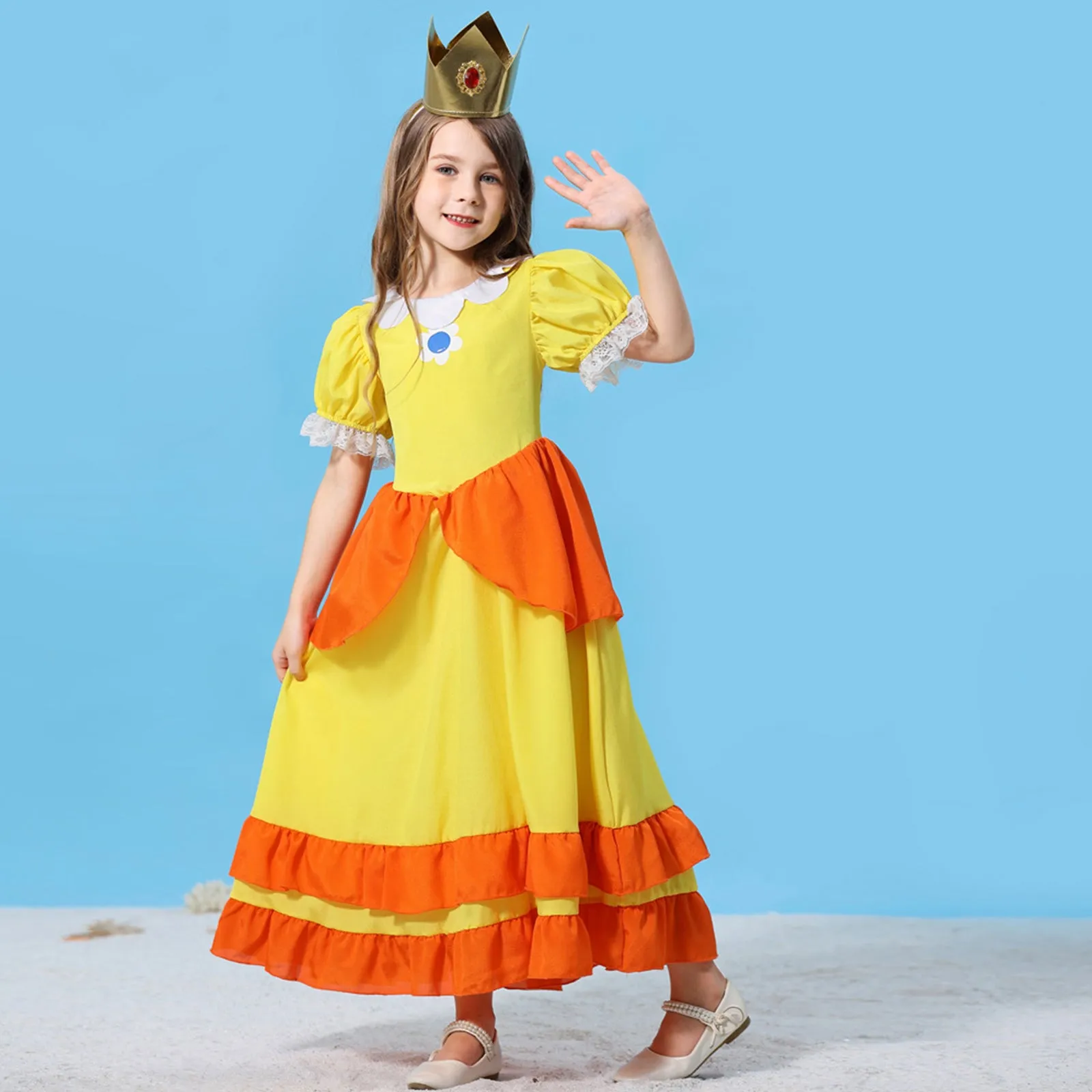 Girls Daisy Dress Accessories Set Halloween Costume Yellow