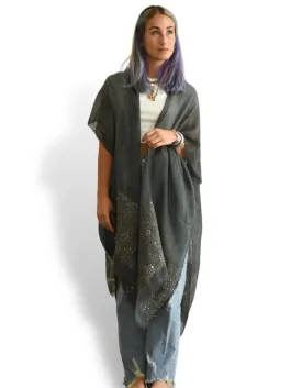 gray sequin kimono