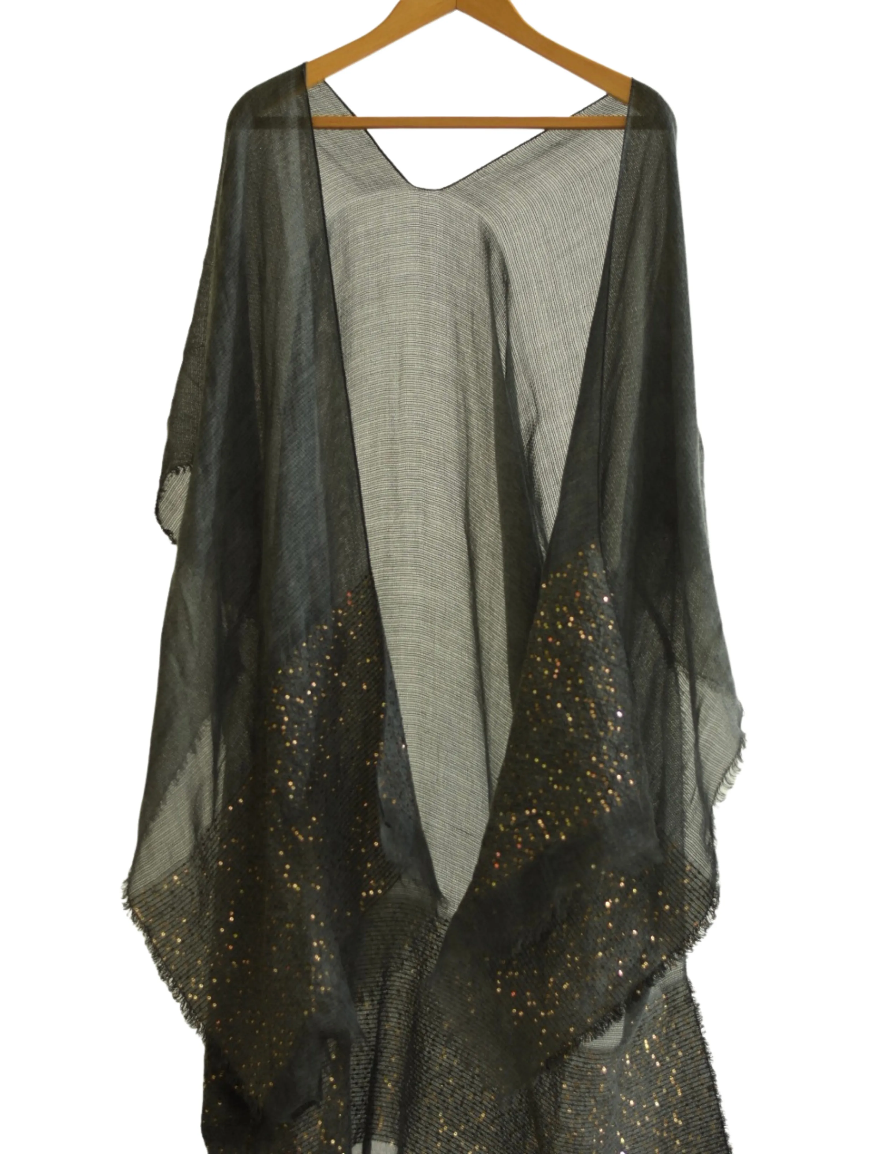gray sequin kimono
