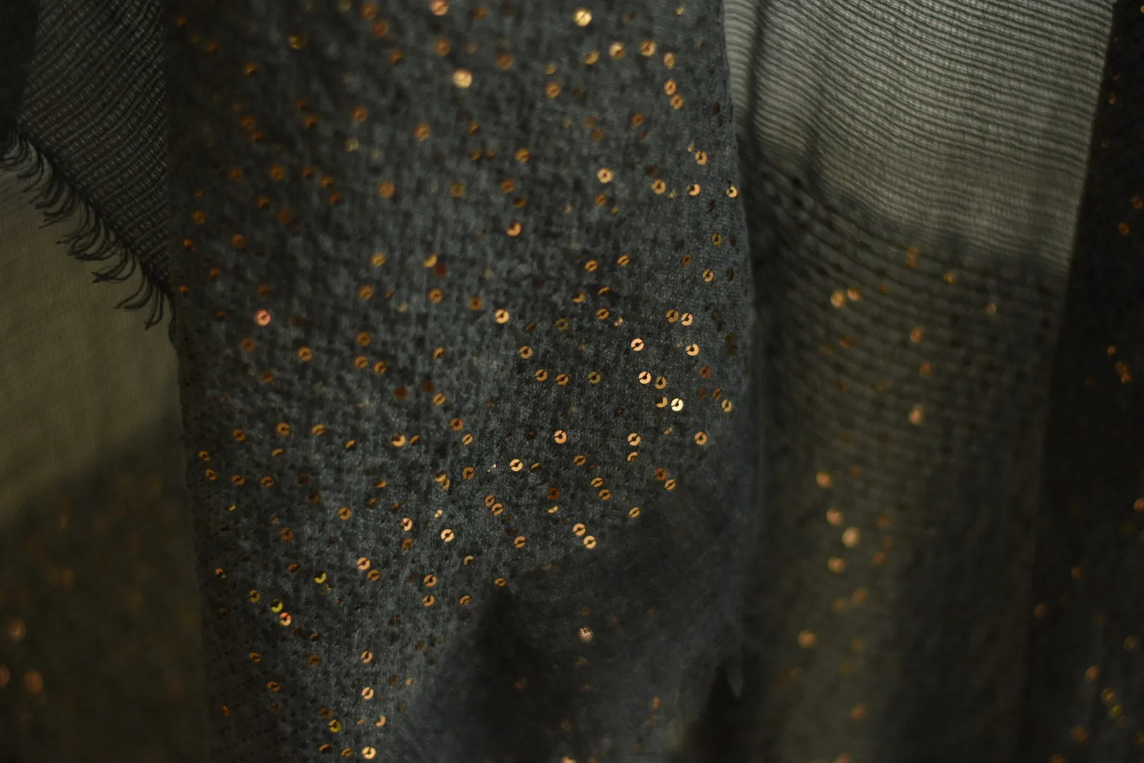 gray sequin kimono